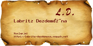 Labritz Dezdemóna névjegykártya